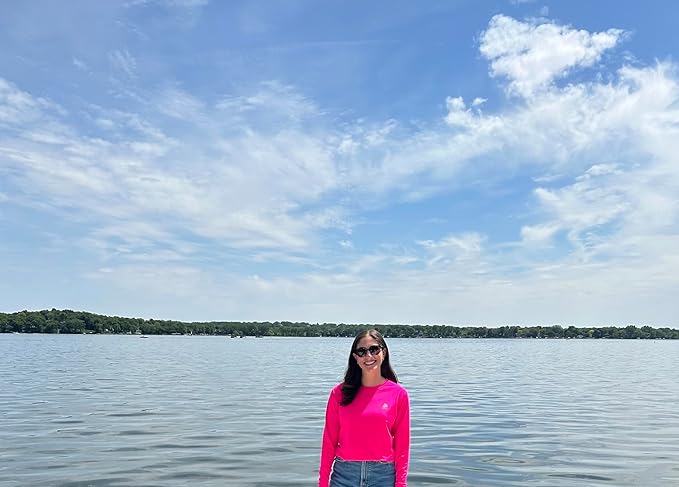 Women's Long Sleeve T-Shirt, Athletic Performance Moisture Wicking Workout and Casual Top, Eco-Friendly Recycled Polyester - UPF 50+ Protection , Wild Strawberry