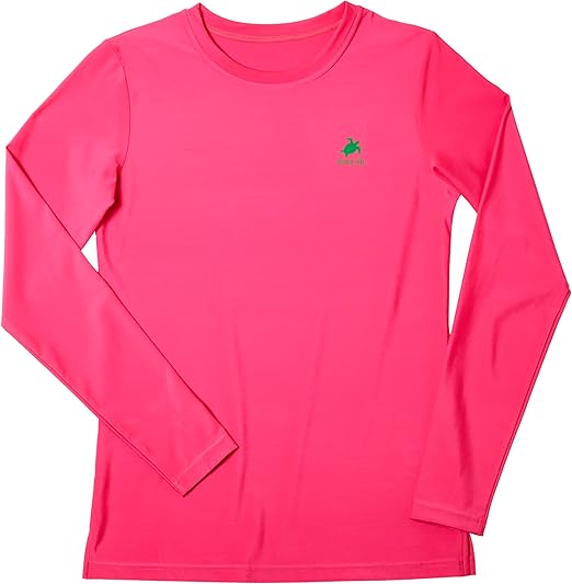 Women's Long Sleeve T-Shirt, Athletic Performance Moisture Wicking Workout and Casual Top, Eco-Friendly Recycled Polyester - UPF 50+ Protection , Wild Strawberry