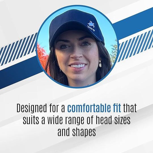 Buoy Up Recycled Cotton Baseball Cap - Structured, Machine Washable Regular Fit Plain Baseball Hat with Buckle Closure - Sustainable Casual Fashion Sports Hat for Men & Women(Navy Blue)