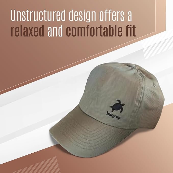 Buoy Up Recycled Cotton Baseball Cap - Unstructured, Machine Washable Regular Fit Plain Baseball Hat with Buckle Closure - Sustainable Casual Fashion Sports Hat for Men & Women(Olive Green)