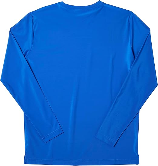 Men's Long Sleeve T-Shirt, Athletic Performance Moisture Wicking Workout and Everyday Comfort Wear T-Shirt, Eco-Friendly Recycled Polyester - UPF 50+ Protection, Royal Blue