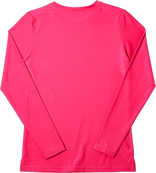 Women's Long Sleeve T-Shirt, Athletic Performance Moisture Wicking Workout and Casual Top, Eco-Friendly Recycled Polyester - UPF 50+ Protection , Wild Strawberry