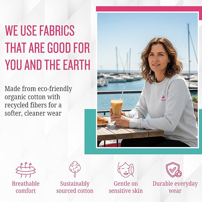 Heather Grey Pullover Women’s Sweatshirt Organic Cotton 80% Polyester 20%