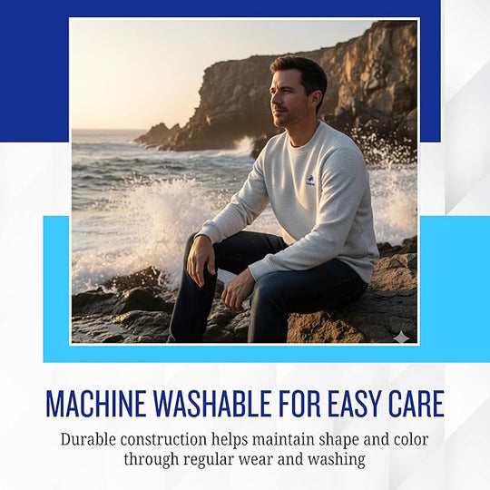 Heather Grey Pullover Men’s Sweatshirt Organic Cotton 80% Polyester 20%