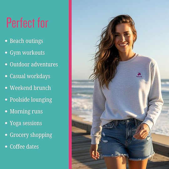 Heather Grey Pullover Women’s Sweatshirt Organic Cotton 80% Polyester 20%