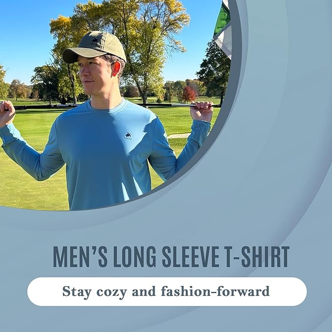 Men's Buoy Up Recycled Poly Cactus Blue Long Sleeve t-Shirt
