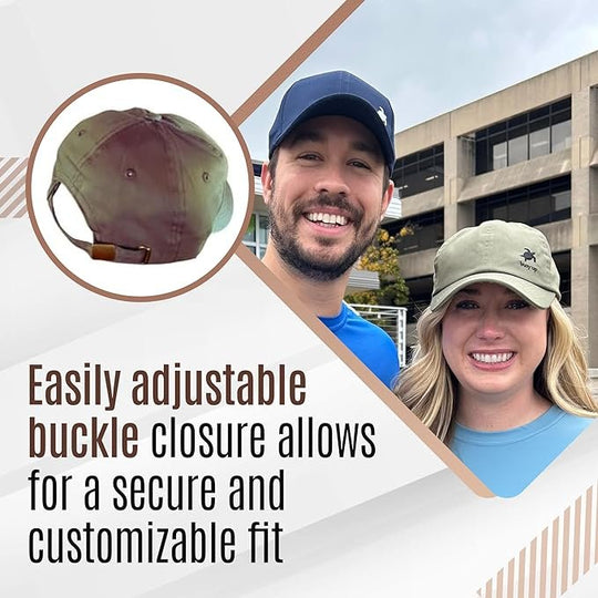 Buoy Up Recycled Cotton Baseball Cap - Unstructured, Machine Washable Regular Fit Plain Baseball Hat with Buckle Closure - Sustainable Casual Fashion Sports Hat for Men & Women(Olive Green)