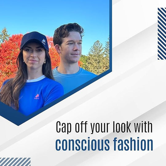 Buoy Up Recycled Cotton Baseball Cap - Structured, Machine Washable Regular Fit Plain Baseball Hat with Buckle Closure - Sustainable Casual Fashion Sports Hat for Men & Women(Navy Blue)