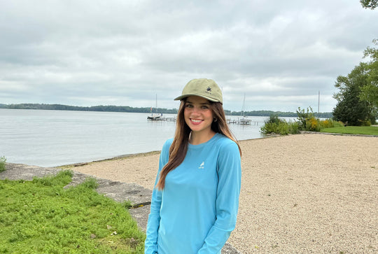 Women’s Buoy Up Recycled Long Sleeve UPF t-Shirt, Cactus Blue