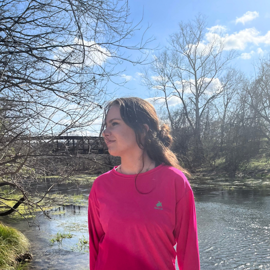 Women's Long Sleeve T-Shirt, Athletic Performance Moisture Wicking Workout and Casual Top, Eco-Friendly Recycled Polyester - UPF 50+ Protection , Wild Strawberry