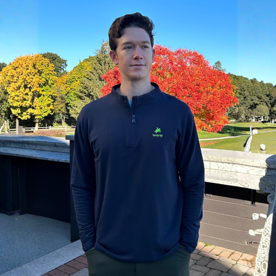 Men’s Bamboo Performance Pullover Quarter-Zip, Navy