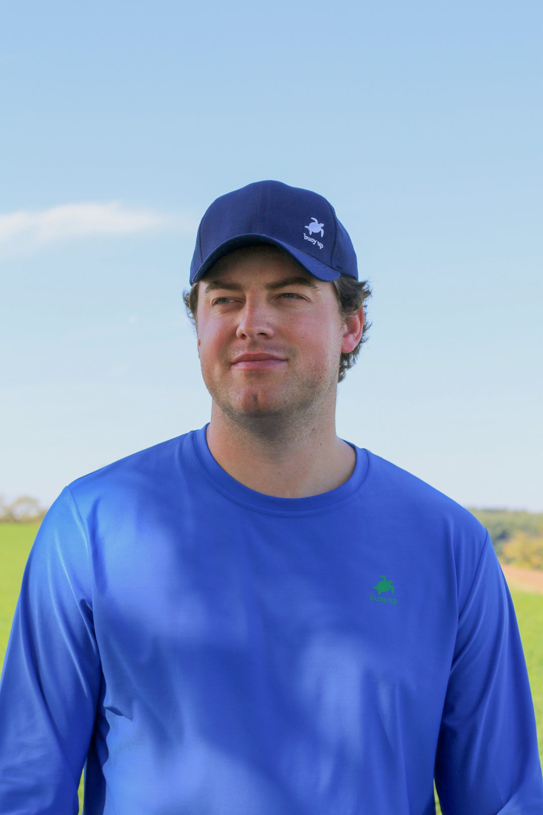 Buoy Up Recycled Adjustable Cotton Baseball Cap - Structured, Machine Washable Regular Fit Plain Baseball Hat with Buckle Closure - Sustainable Casual Fashion Sports Hat for Men & Women(Navy Blue)