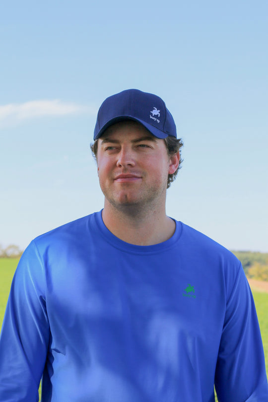 Buoy Up Recycled Adjustable Cotton Baseball Cap - Structured, Machine Washable Regular Fit Plain Baseball Hat with Buckle Closure - Sustainable Casual Fashion Sports Hat for Men & Women(Navy Blue)