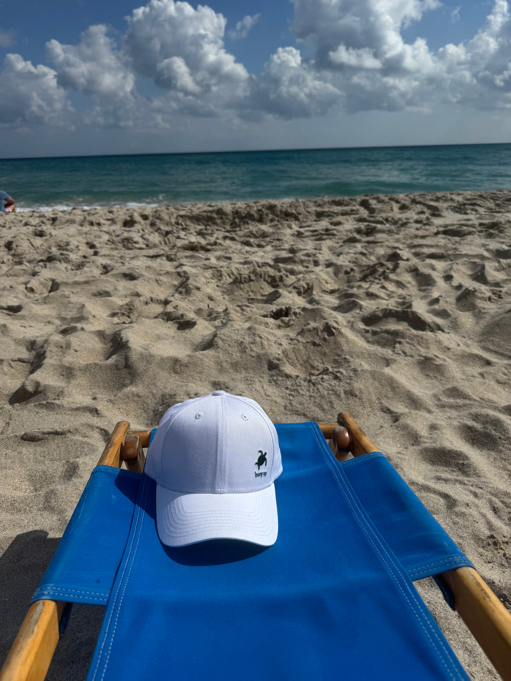 Buoy Up Recycled Cotton Baseball Cap - Structured, Machine Washable Regular Fit Plain Baseball Hat with Buckle Closure - Sustainable Casual Fashion Sports Hat for Men & Women(White)