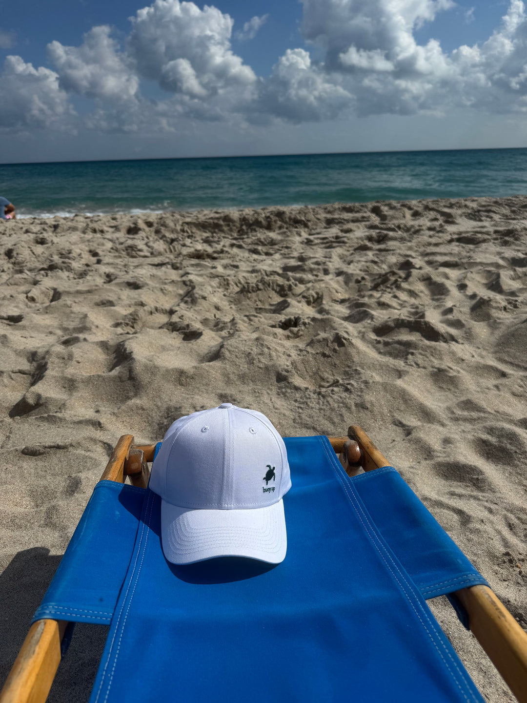 Buoy Up Recycled Cotton Baseball Cap - Structured, Machine Washable Regular Fit Plain Baseball Hat with Buckle Closure - Sustainable Casual Fashion Sports Hat for Men & Women(White)