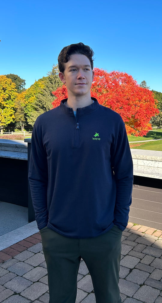 Men’s Bamboo Performance Pullover Quarter-Zip, Navy