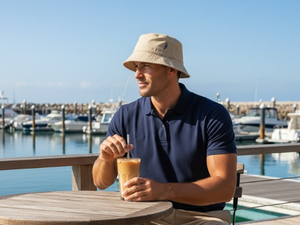 Bucket Hat, Adjustable Cap with Buckle Closure - Eco-Friendly Organic Cotton for Men and Women (Beige)